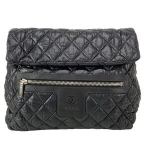 CHANEL Coco Cocoon A47094 Black Nylon Leather Backpack
